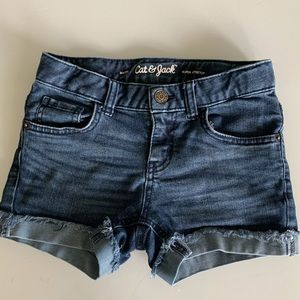 Girls Cat and Jack cuffed denim shorts
